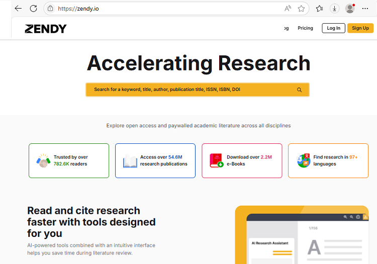 دسترسی دانشگاه تربیت مدرس به پایگاه اطلاعات علمی ZENDY